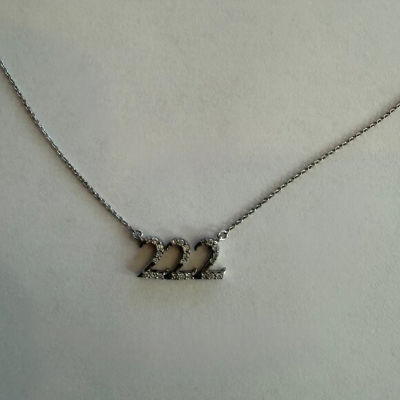 Zales Diamond Accent Lucky Number "222" Necklace in Sterling Silver - Picture 4 of 5